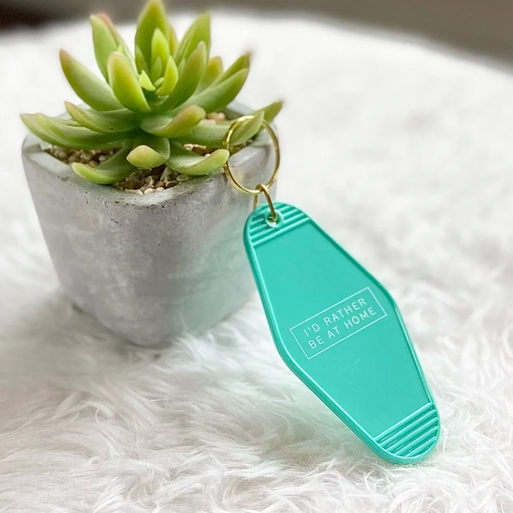 Retro Motel Keychain-I’d rather be at home